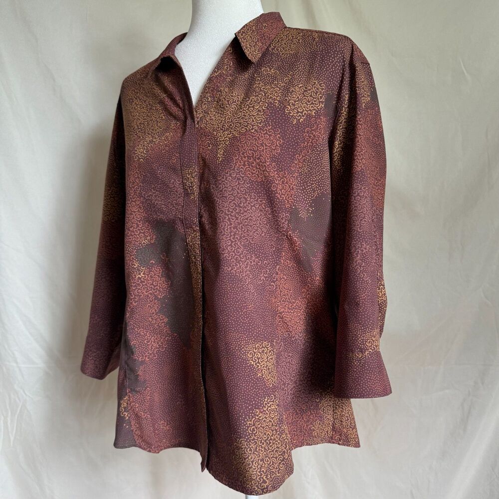 Royal Robbins Expedition button front shirt NEW womens L brown 3/4 sleeve